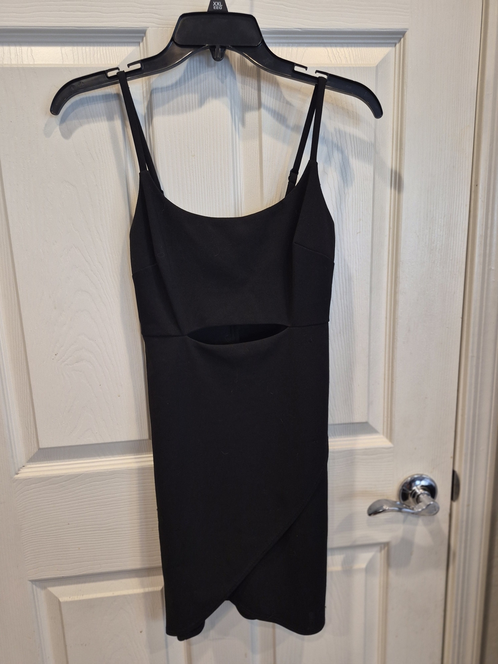 5/25 Morgan & Co. Black Spaghetti-Strap Mini Dress with Front Cutout